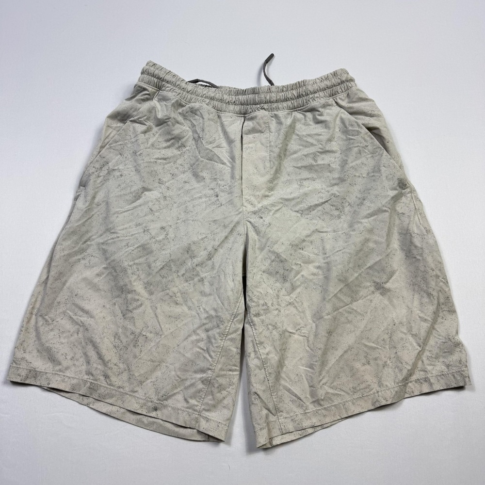 Lululemon Shorts Mens Small Gray Lined Athletic Running Drawstring Elastic Gym